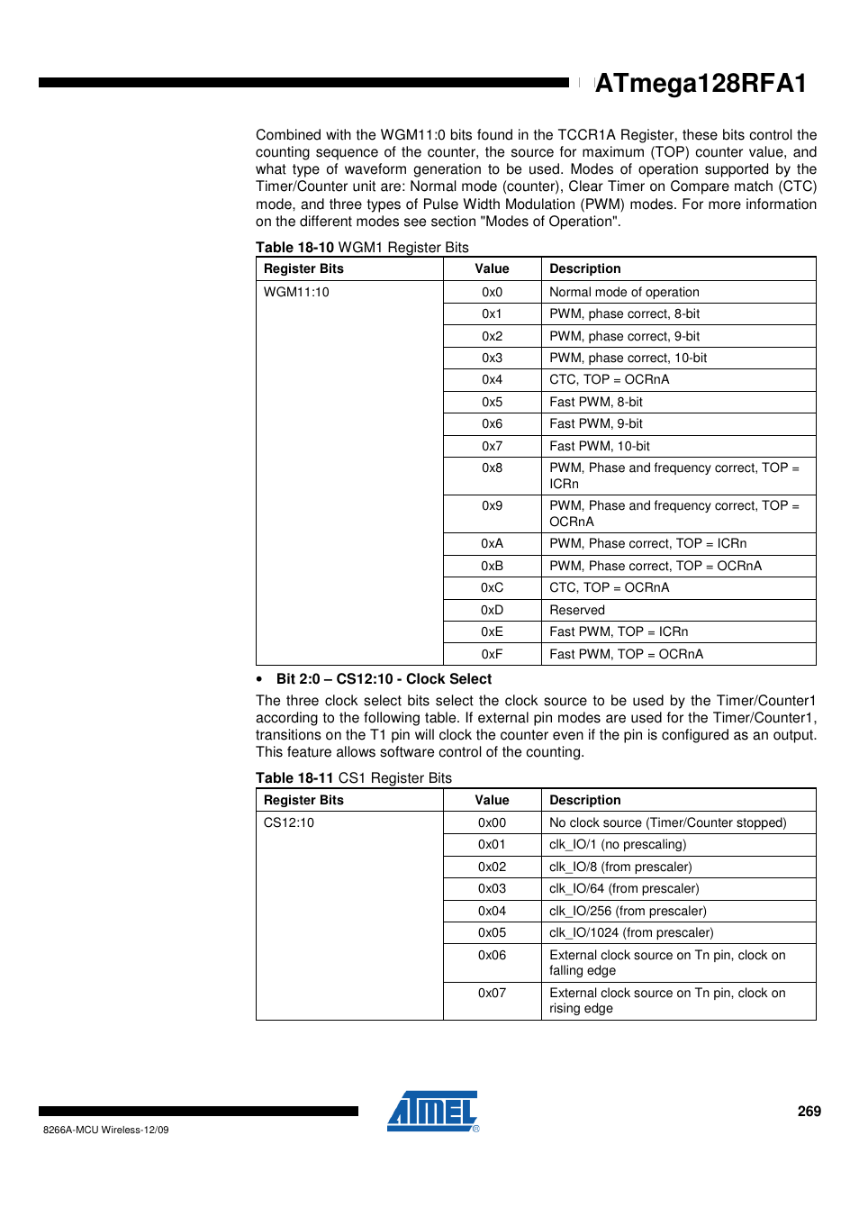 Atmega128rfa1 | Rainbow Electronics ATmega128RFA1 User Manual | Page 269 / 524