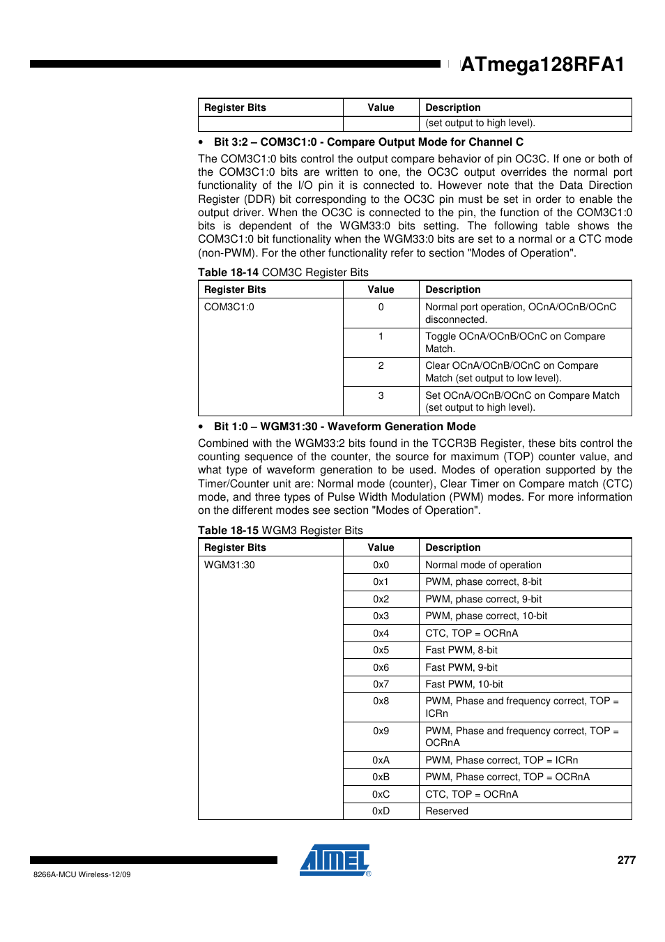 Atmega128rfa1 | Rainbow Electronics ATmega128RFA1 User Manual | Page 277 / 524