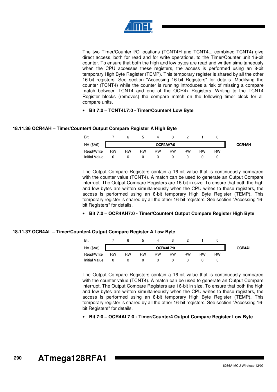 Atmega128rfa1 | Rainbow Electronics ATmega128RFA1 User Manual | Page 290 / 524