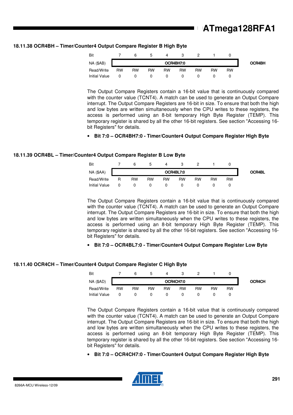 Atmega128rfa1 | Rainbow Electronics ATmega128RFA1 User Manual | Page 291 / 524