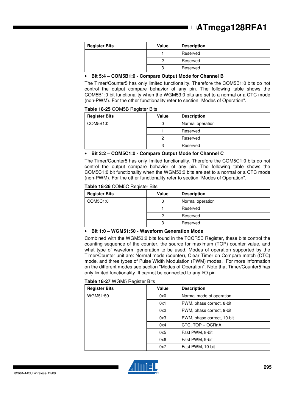 Atmega128rfa1 | Rainbow Electronics ATmega128RFA1 User Manual | Page 295 / 524