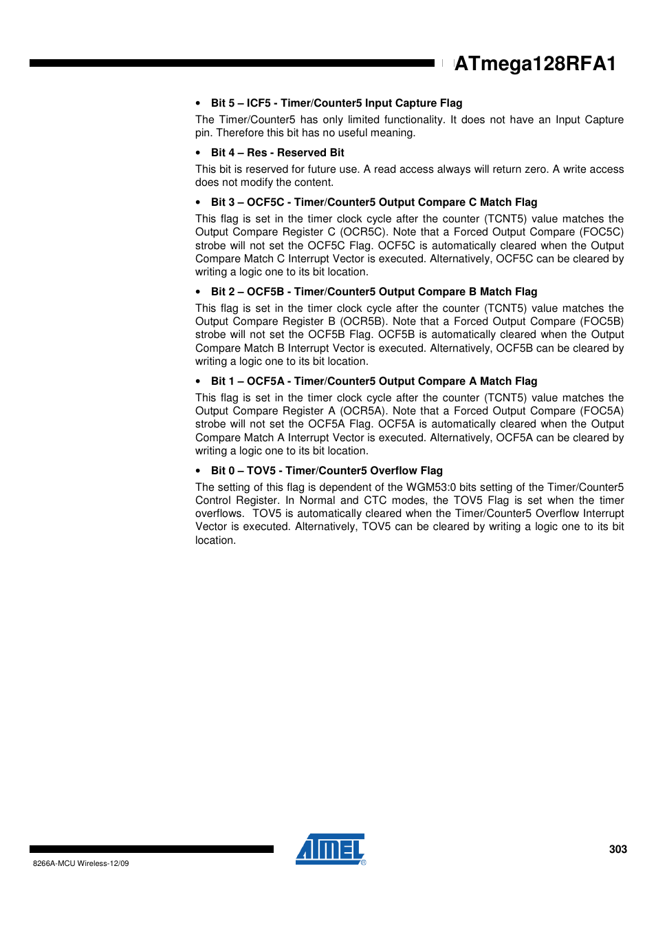 Rainbow Electronics ATmega128RFA1 User Manual | Page 303 / 524