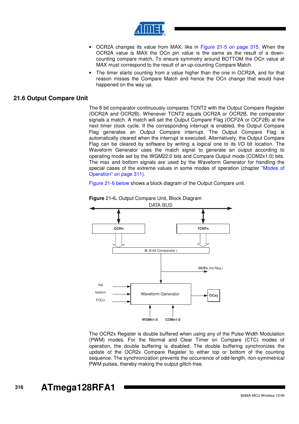 6 output compare unit | Rainbow Electronics ATmega128RFA1 User Manual | Page 316 / 524