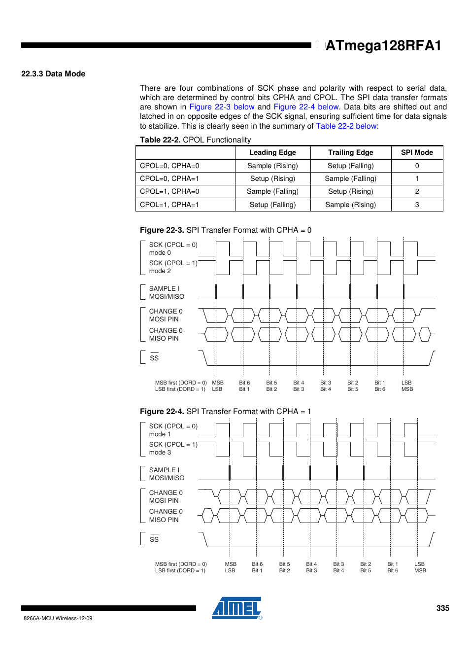 3 data mode, Atmega128rfa1 | Rainbow Electronics ATmega128RFA1 User Manual | Page 335 / 524