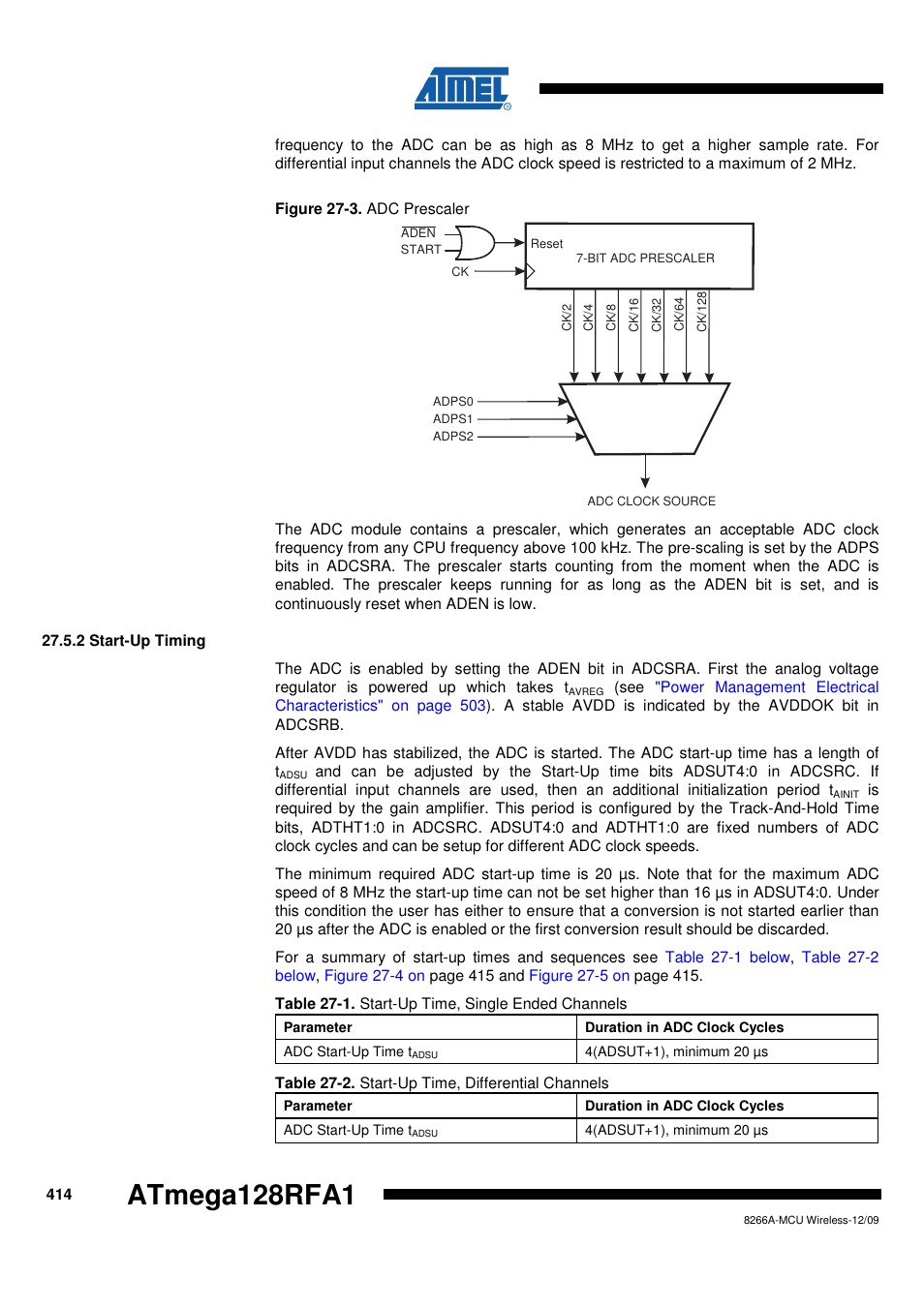 2 start-up timing, Atmega128rfa1 | Rainbow Electronics ATmega128RFA1 User Manual | Page 414 / 524