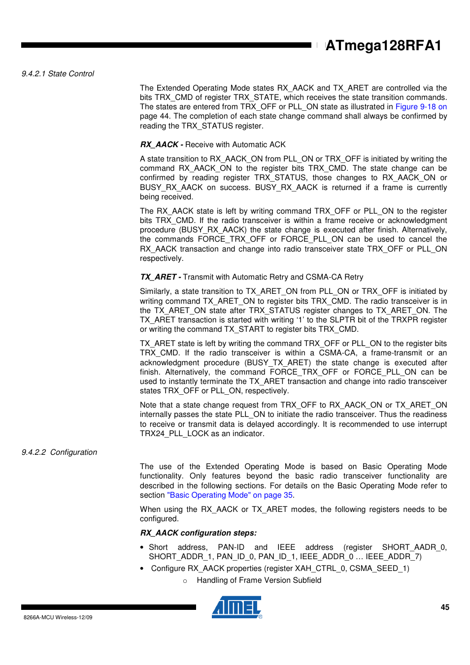 1 state control, 2 configuration | Rainbow Electronics ATmega128RFA1 User Manual | Page 45 / 524
