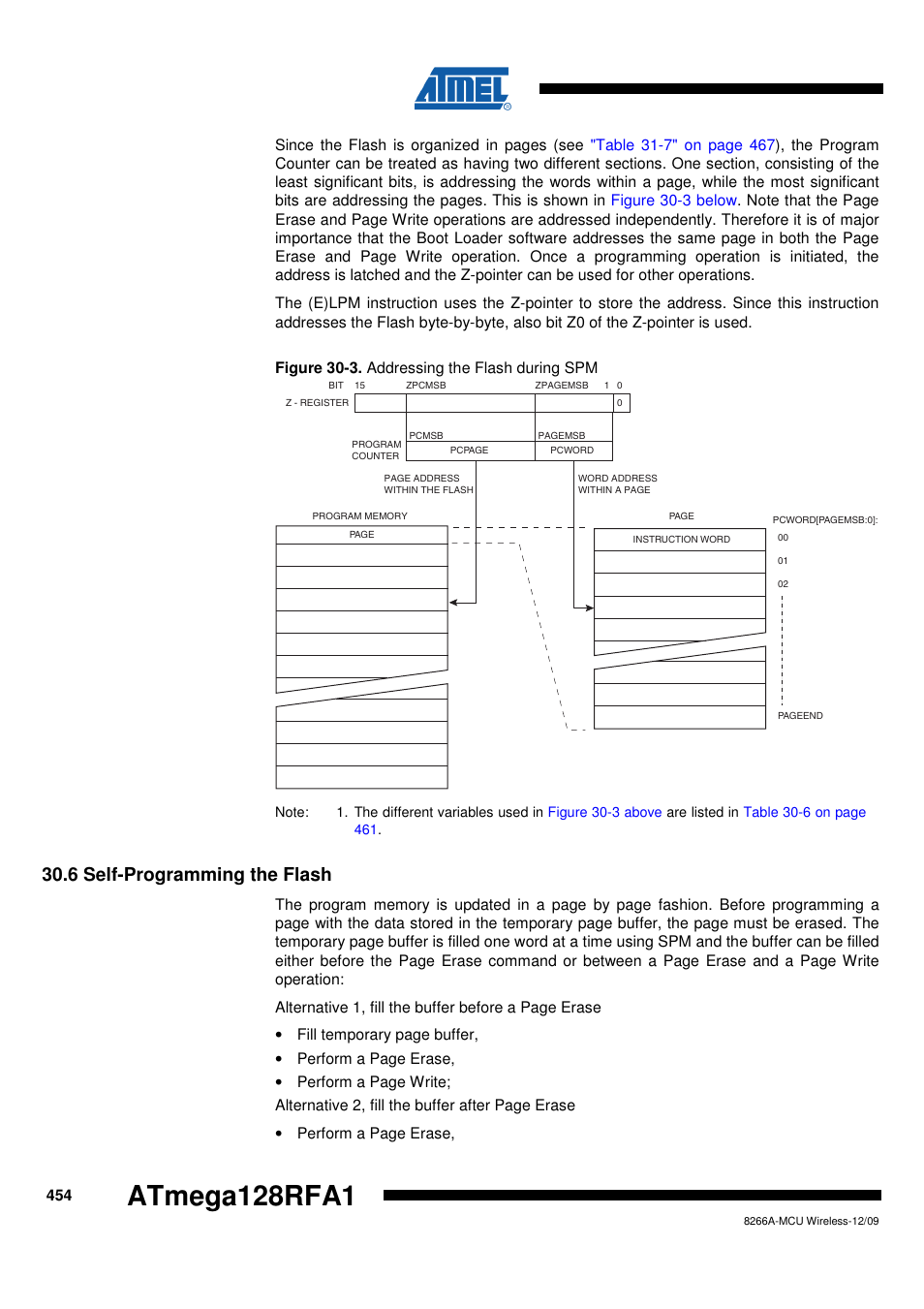 6 self-programming the flash, Atmega128rfa1 | Rainbow Electronics ATmega128RFA1 User Manual | Page 454 / 524