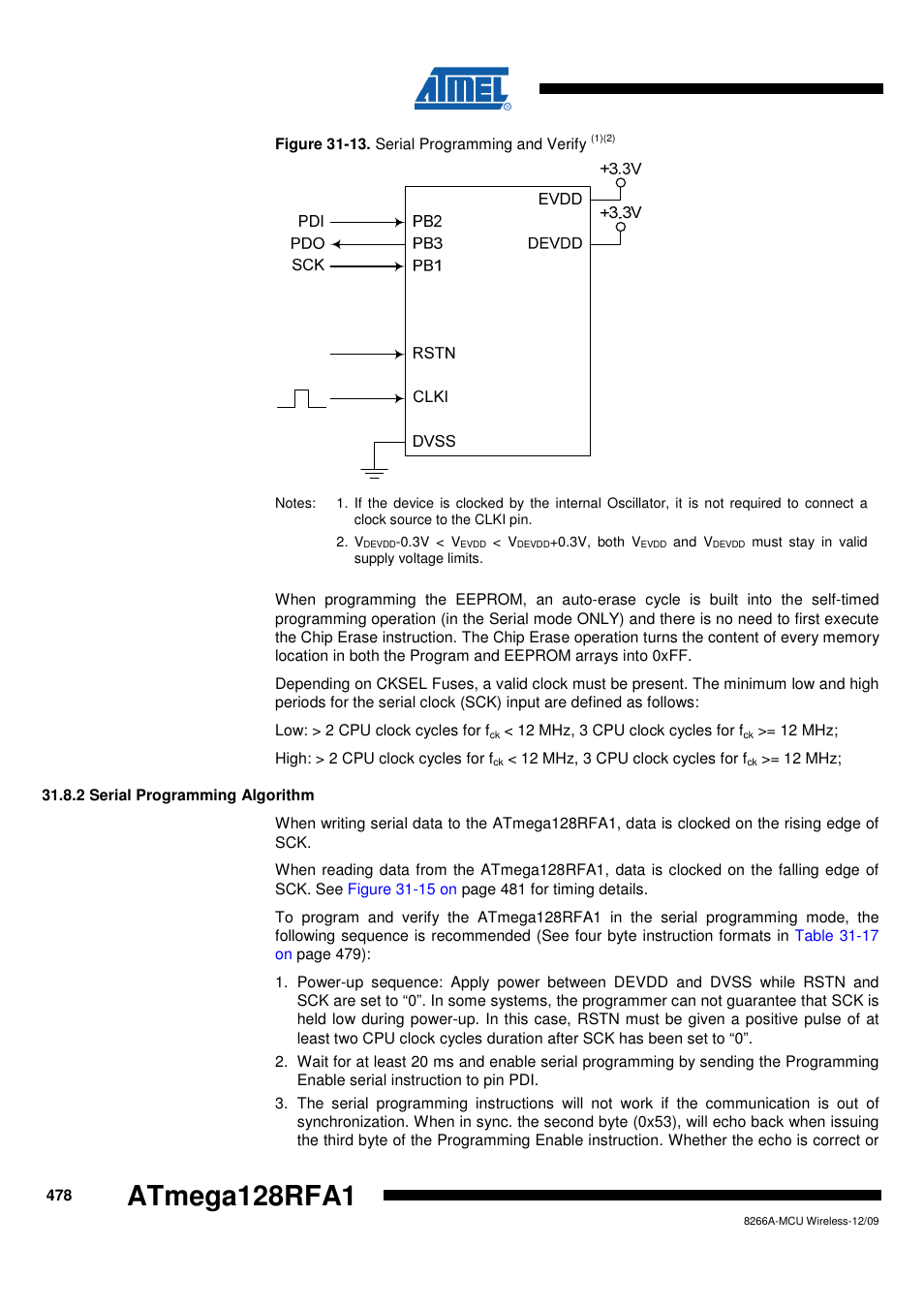 2 serial programming algorithm, Atmega128rfa1 | Rainbow Electronics ATmega128RFA1 User Manual | Page 478 / 524