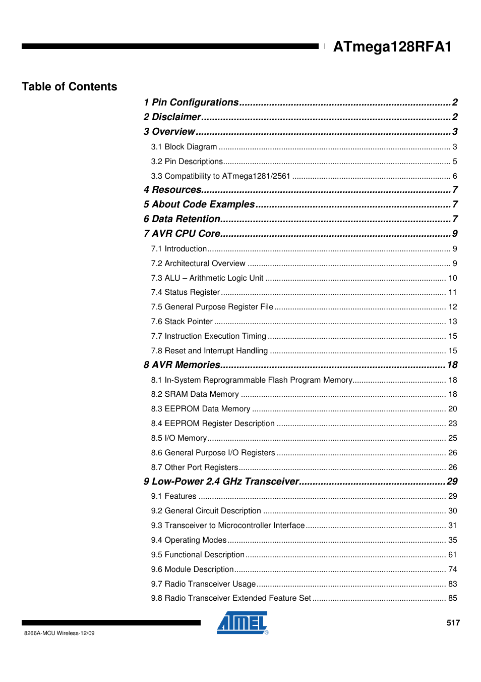 Rainbow Electronics ATmega128RFA1 User Manual | Page 517 / 524