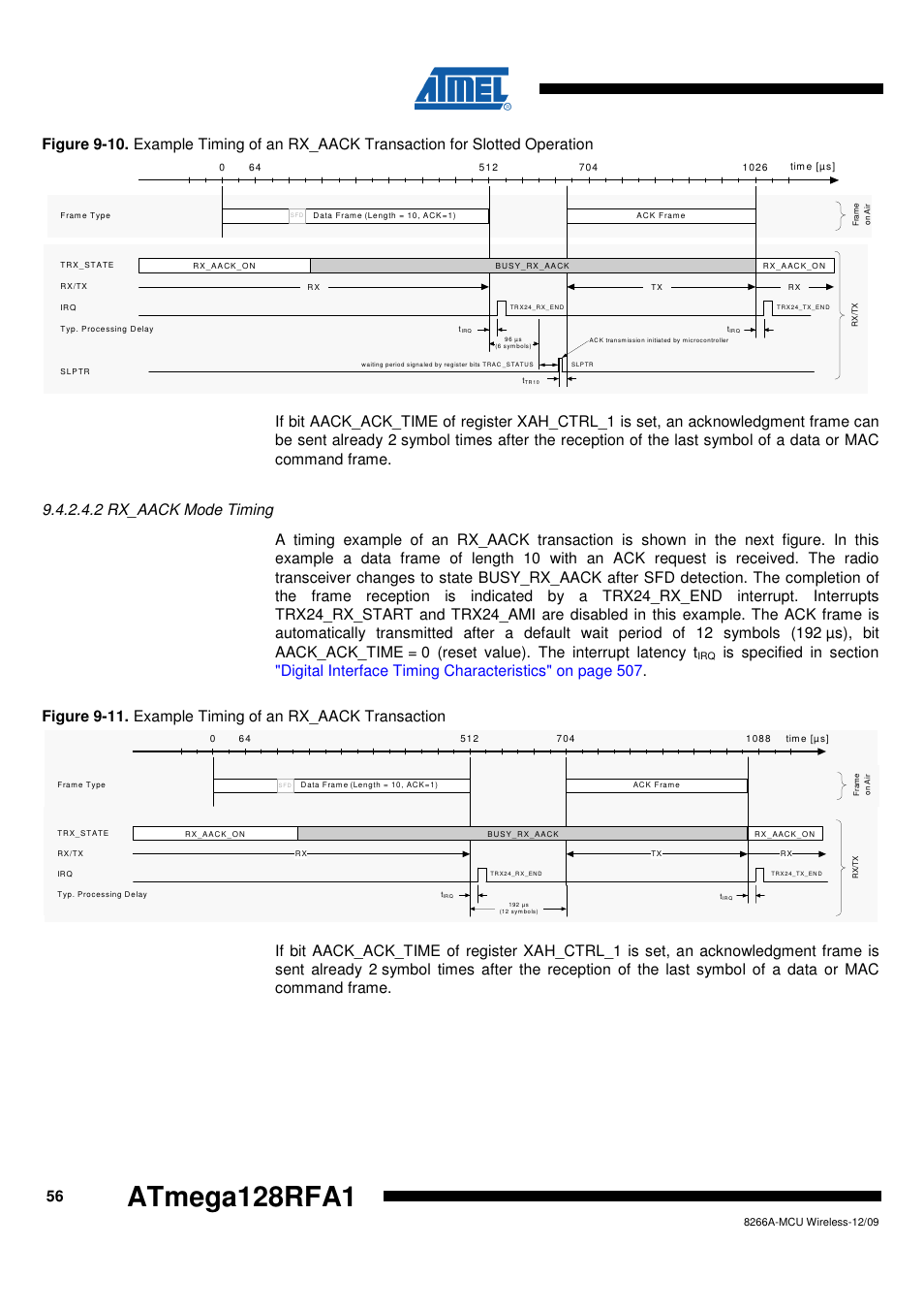 2 rx_aack mode timing, Atmega128rfa1 | Rainbow Electronics ATmega128RFA1 User Manual | Page 56 / 524