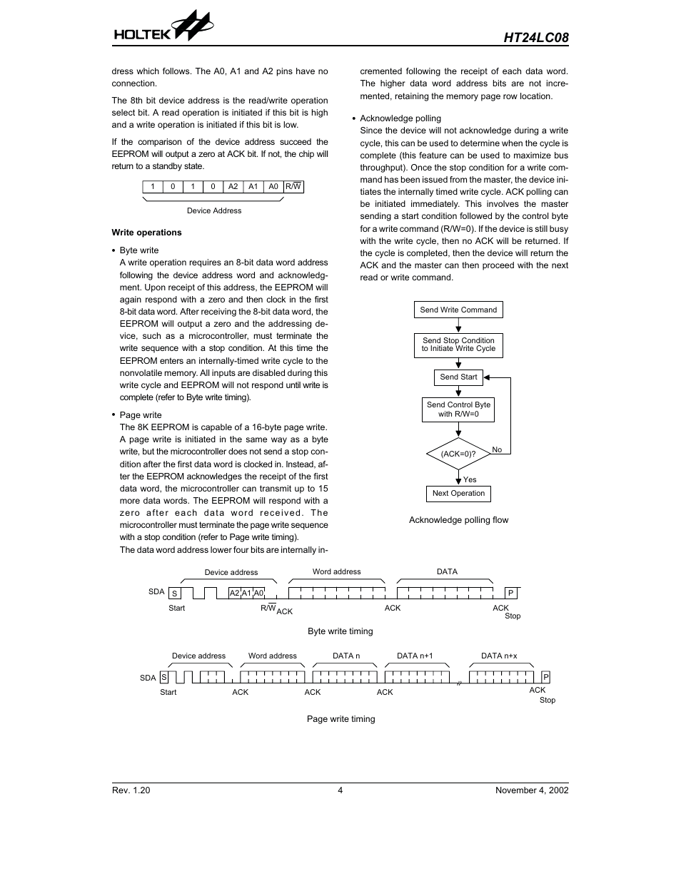 Ht24lc08 | Rainbow Electronics HT24LC08 User Manual | Page 4 / 11