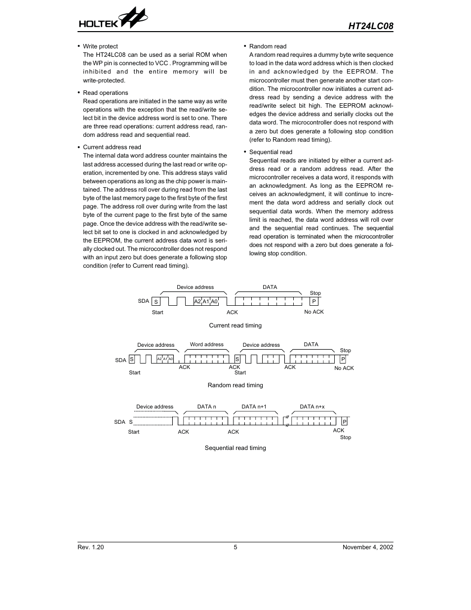 Ht24lc08 | Rainbow Electronics HT24LC08 User Manual | Page 5 / 11