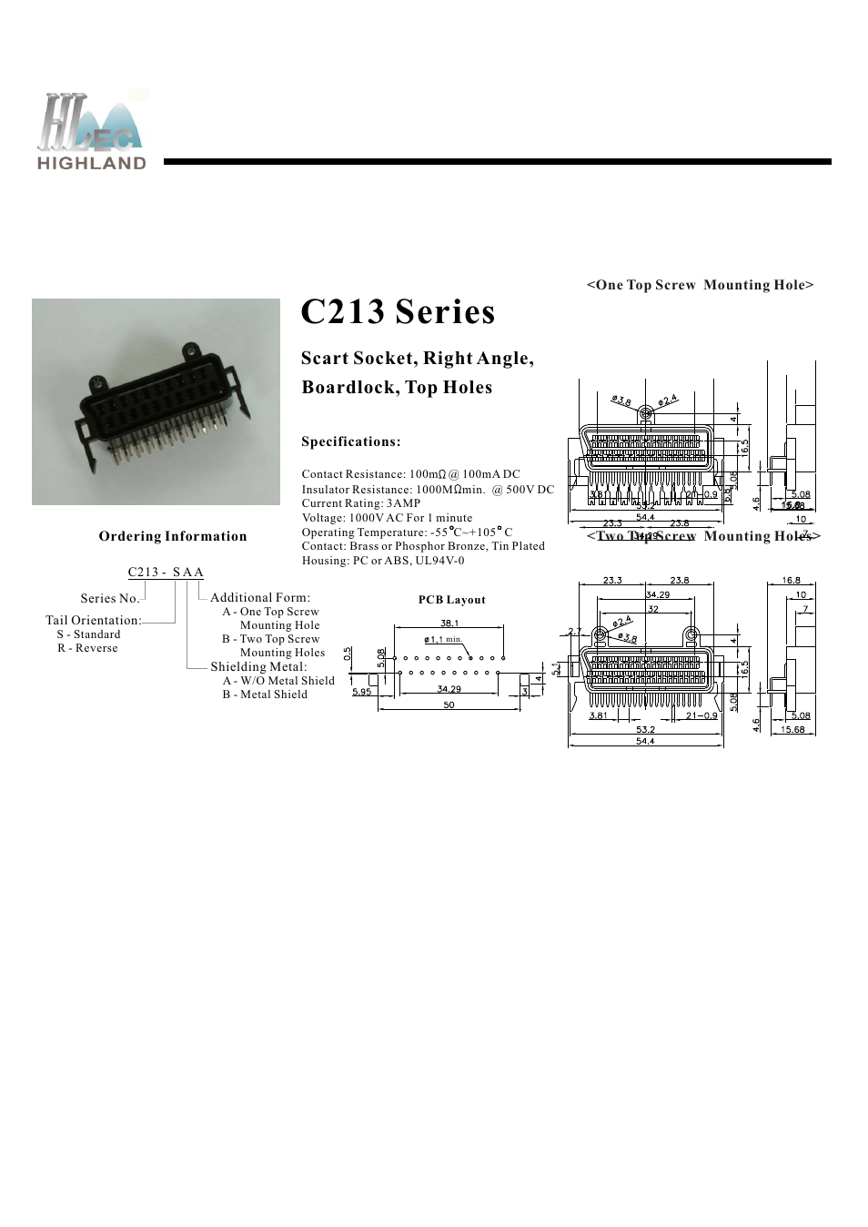 Rainbow Electronics C213 Series User Manual | 1 page