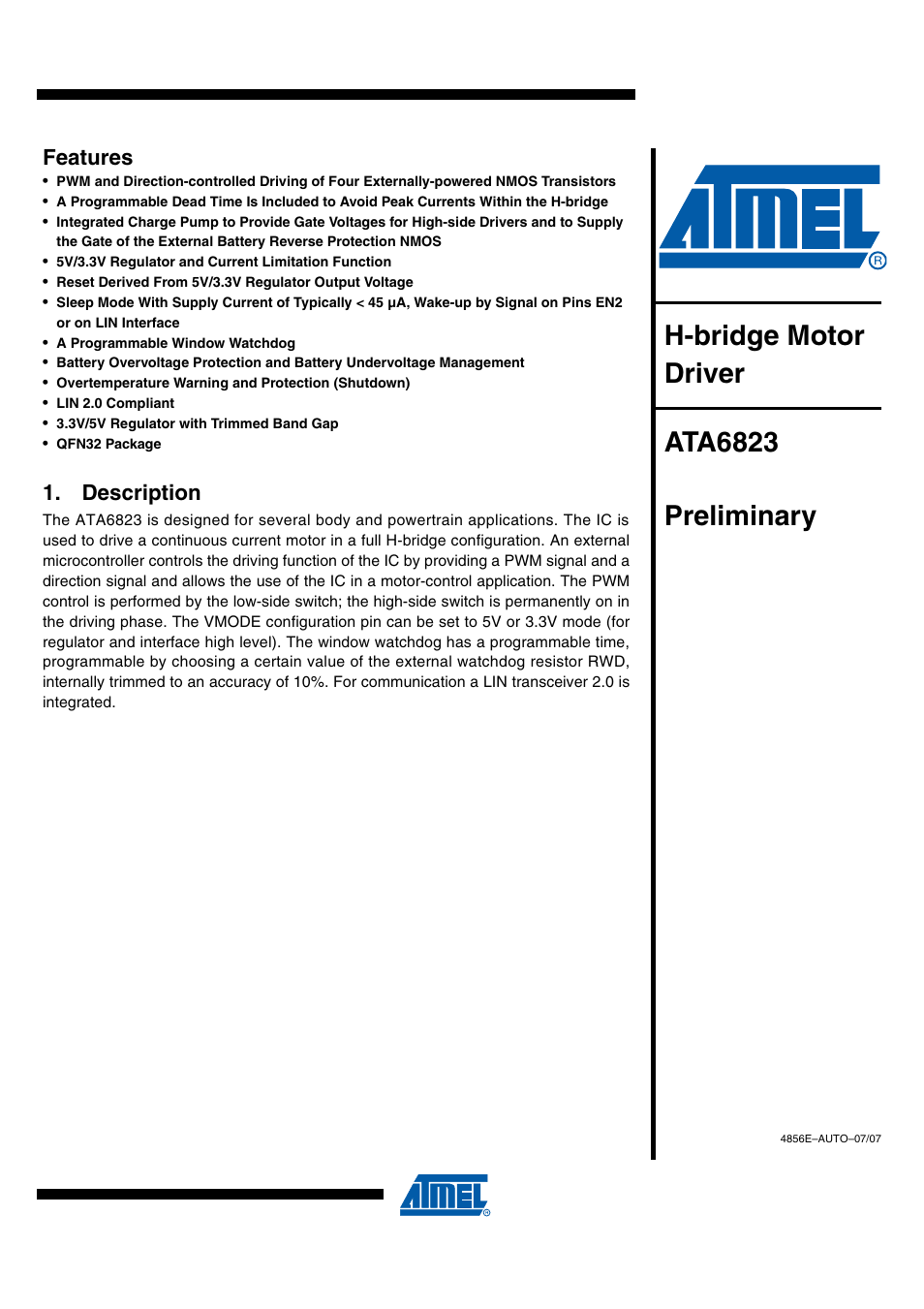 Rainbow Electronics ATA6823 User Manual | 28 pages