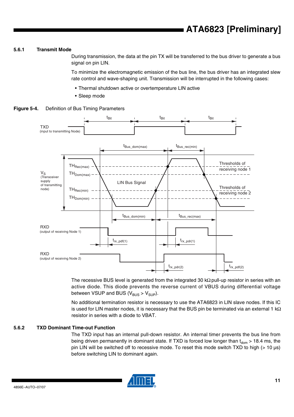 Ata6823 [preliminary | Rainbow Electronics ATA6823 User Manual | Page 11 / 28