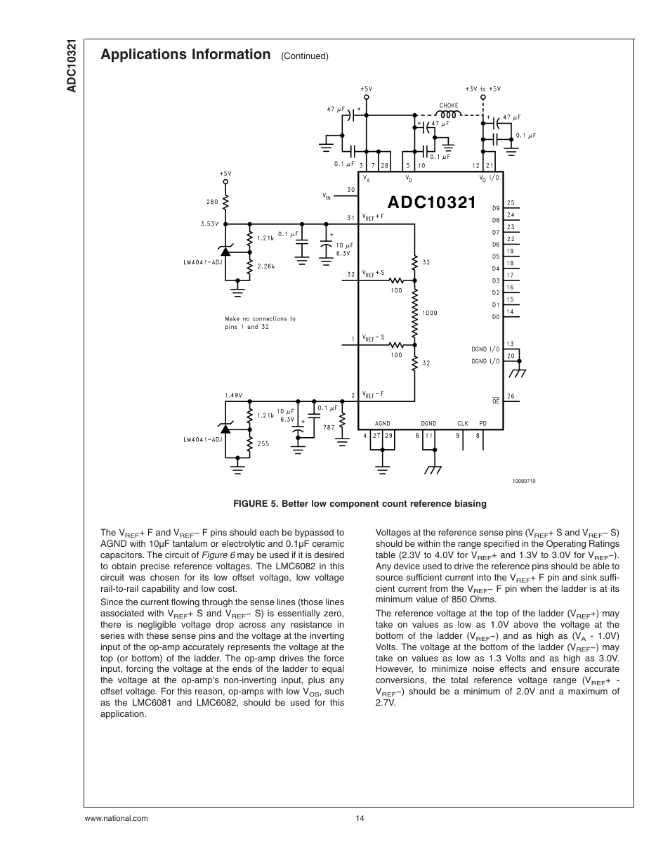 Figure 5, Applications information | Rainbow Electronics ADC10321 User Manual | Page 14 / 18