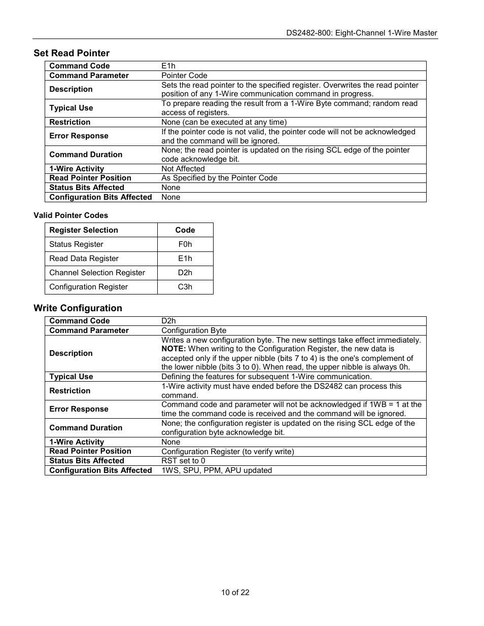 Rainbow Electronics DS2482-800 User Manual | Page 10 / 22