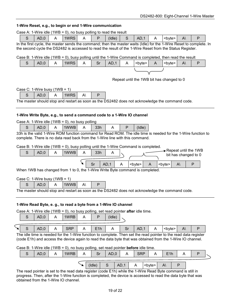 Rainbow Electronics DS2482-800 User Manual | Page 19 / 22