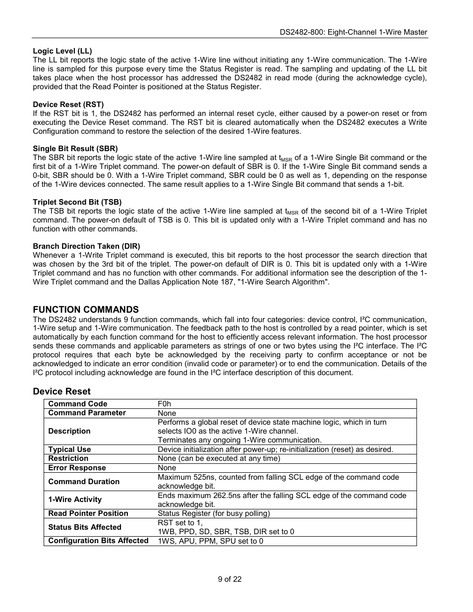 Rainbow Electronics DS2482-800 User Manual | Page 9 / 22