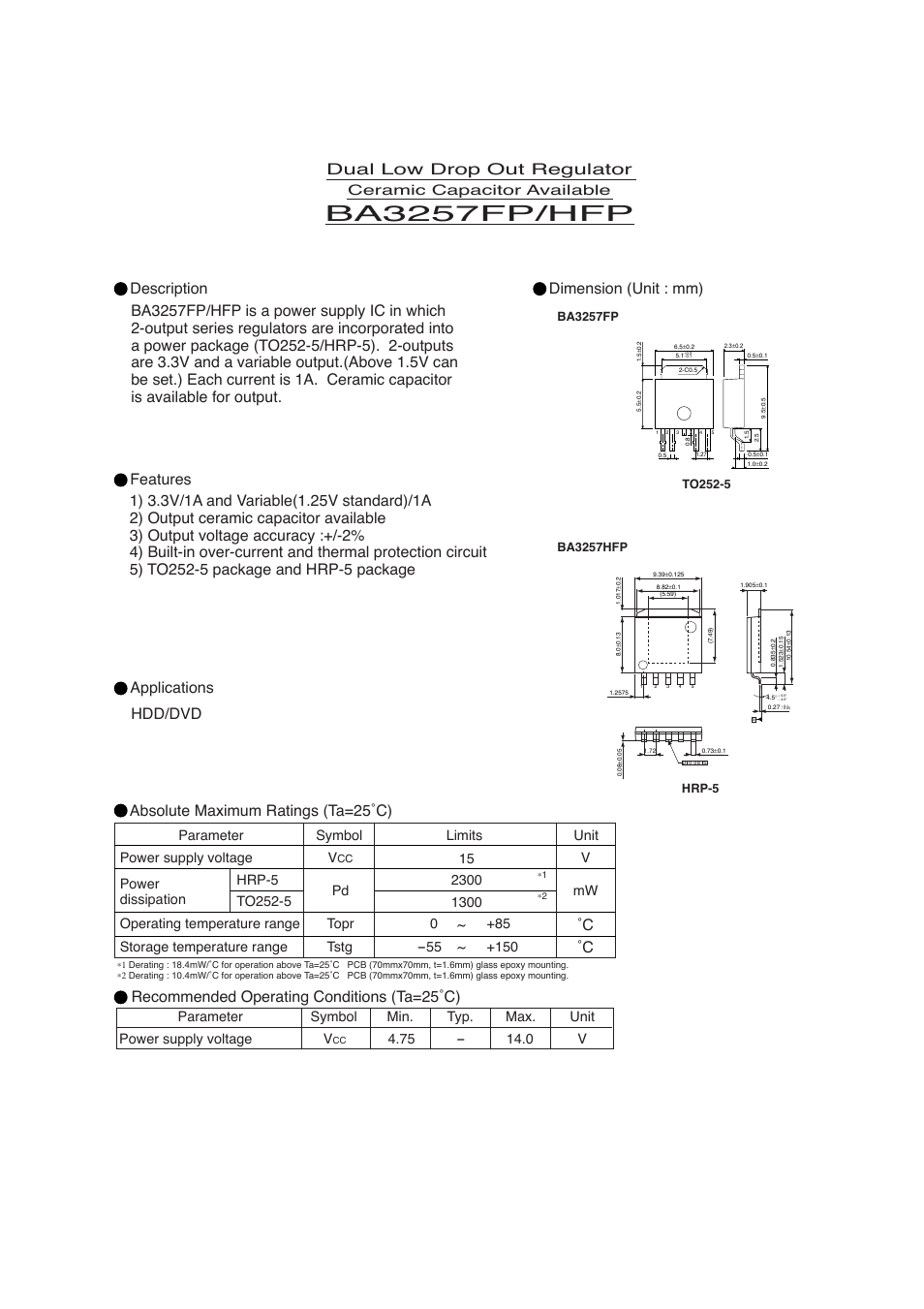 Rainbow Electronics BA3257FP_HFP User Manual | 2 pages