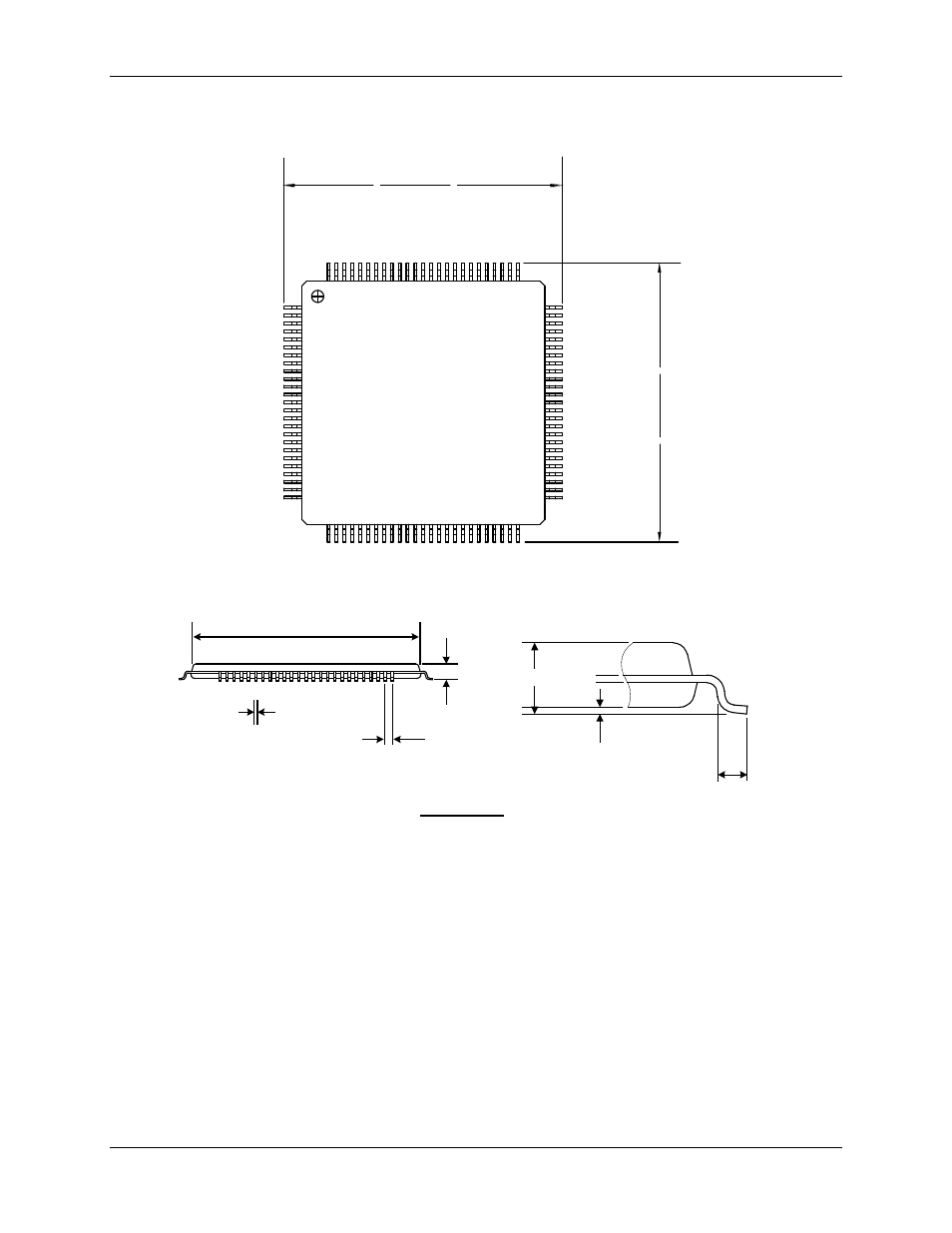 2 100-pin lqfp package outline drawing, Pin lqfp package outline drawing, Figure 52: 100-pin lqfp package outline | Side view | Rainbow Electronics 71M6542G User Manual | Page 154 / 165