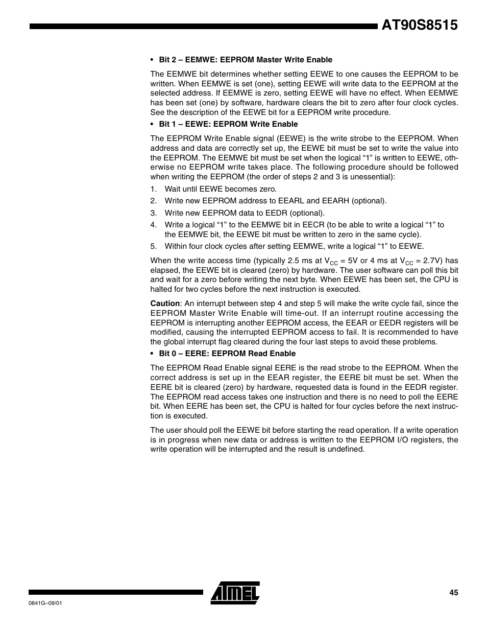 Rainbow Electronics AT90S8515 User Manual | Page 45 / 112