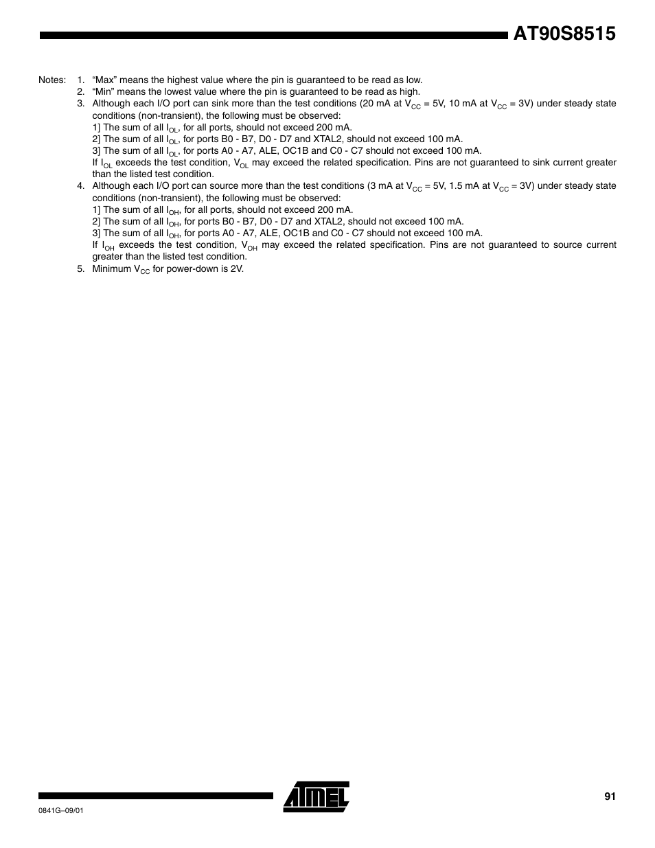 Rainbow Electronics AT90S8515 User Manual | Page 91 / 112