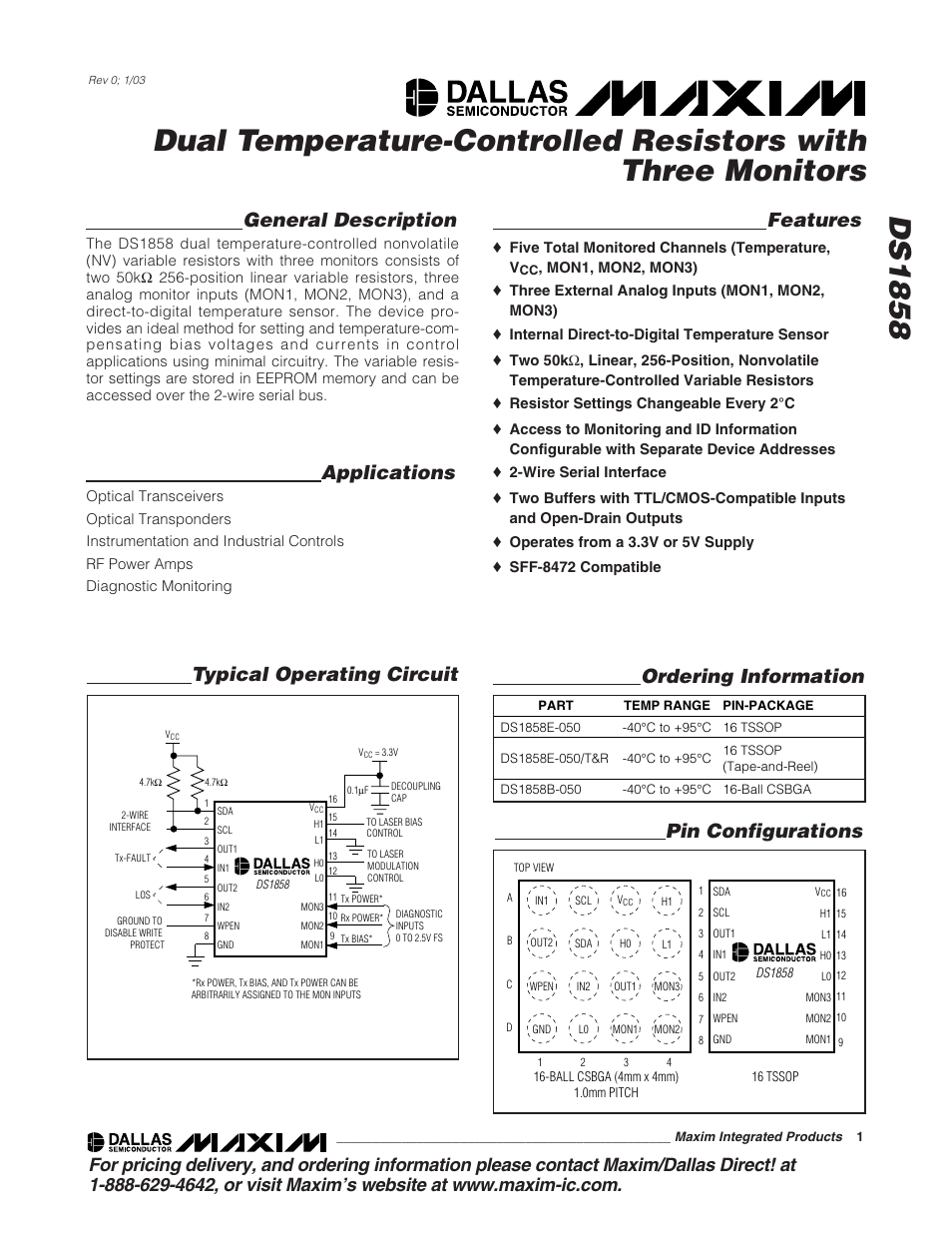 Rainbow Electronics DS1858 User Manual | 22 pages