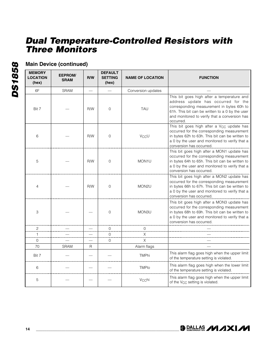 Main device (continued) | Rainbow Electronics DS1858 User Manual | Page 14 / 22