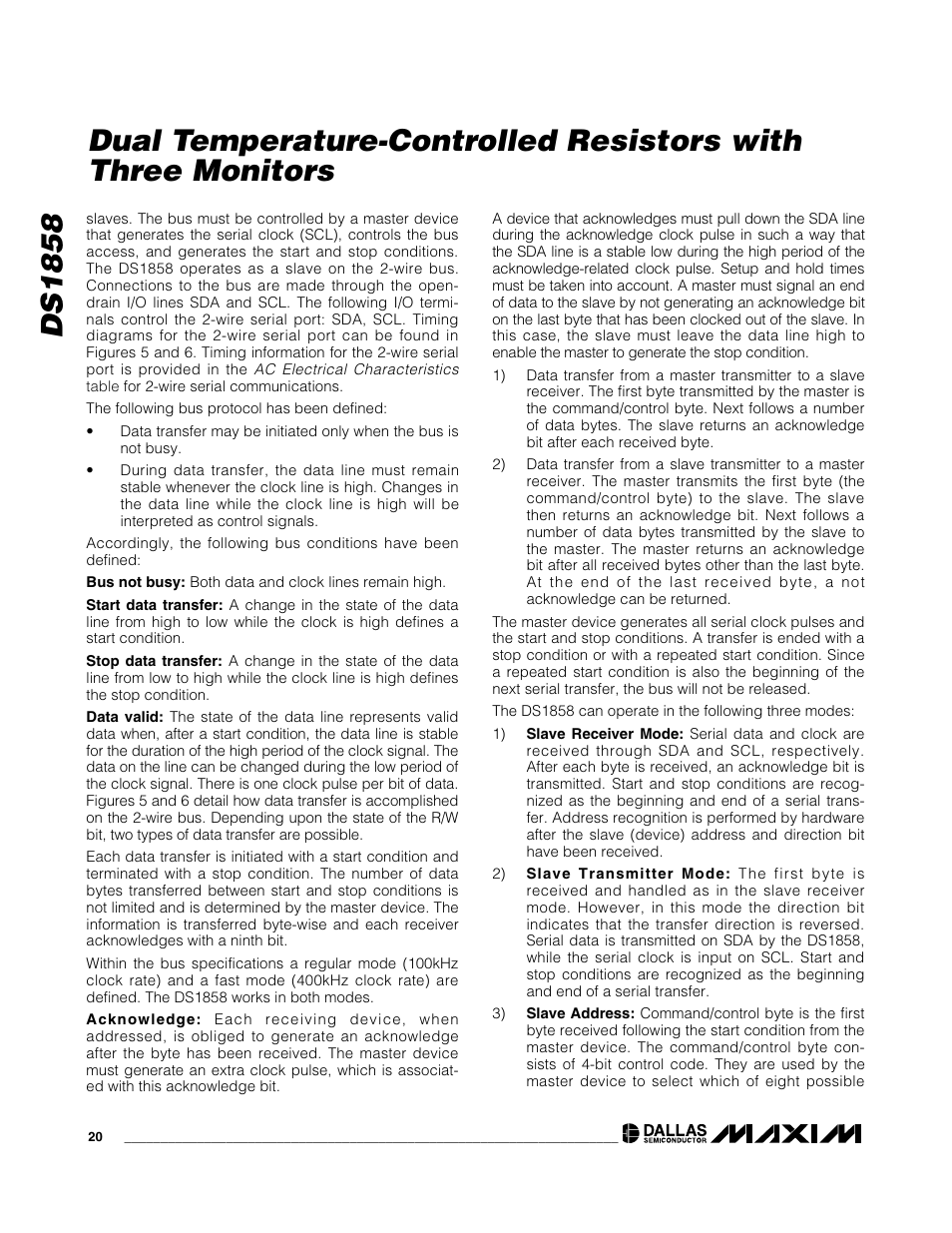 Rainbow Electronics DS1858 User Manual | Page 20 / 22