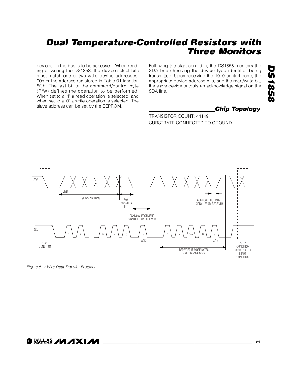 Chip topology | Rainbow Electronics DS1858 User Manual | Page 21 / 22