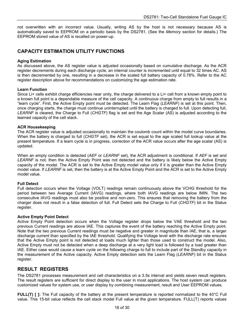 Rainbow Electronics DS2781 User Manual | Page 16 / 30
