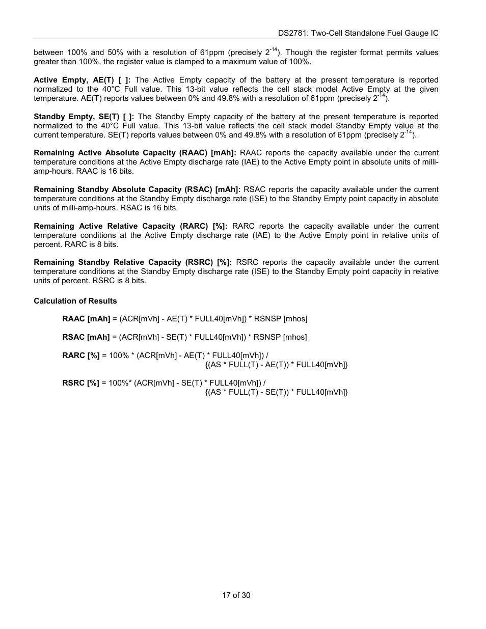 Rainbow Electronics DS2781 User Manual | Page 17 / 30