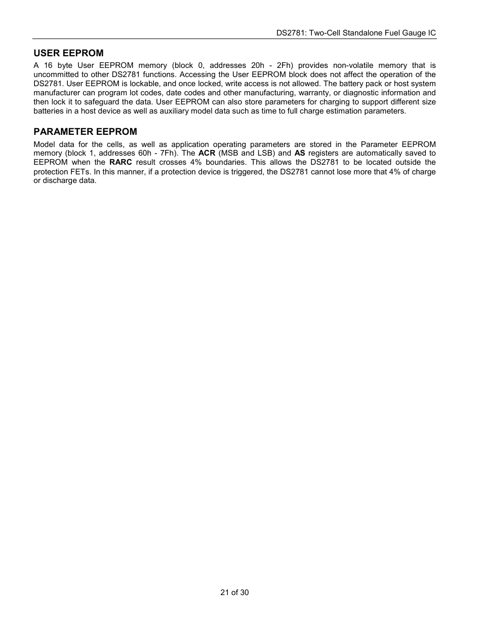 Rainbow Electronics DS2781 User Manual | Page 21 / 30