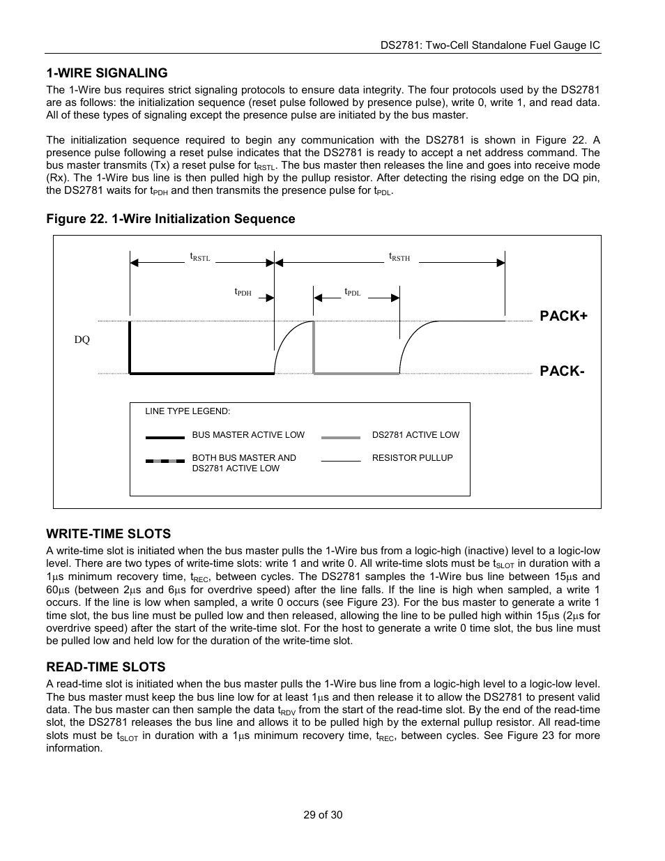 Pack+ pack, Wire signaling, Read-time slots | Rainbow Electronics DS2781 User Manual | Page 29 / 30