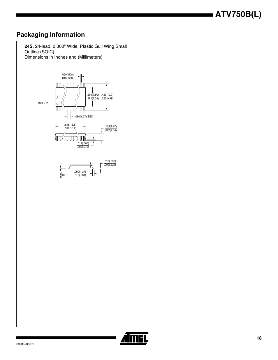 Atv750b(l), Packaging information | Rainbow Electronics ATV750BL User Manual | Page 18 / 19