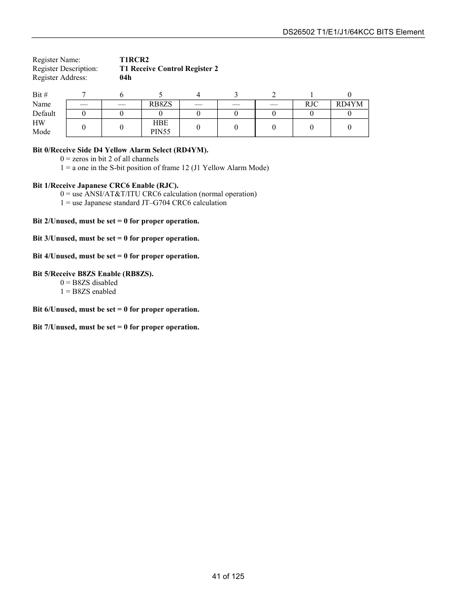 Rainbow Electronics DS26502 User Manual | Page 41 / 125