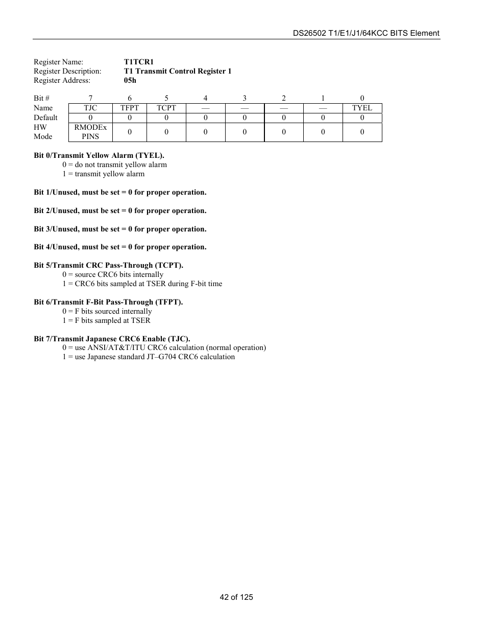 Rainbow Electronics DS26502 User Manual | Page 42 / 125