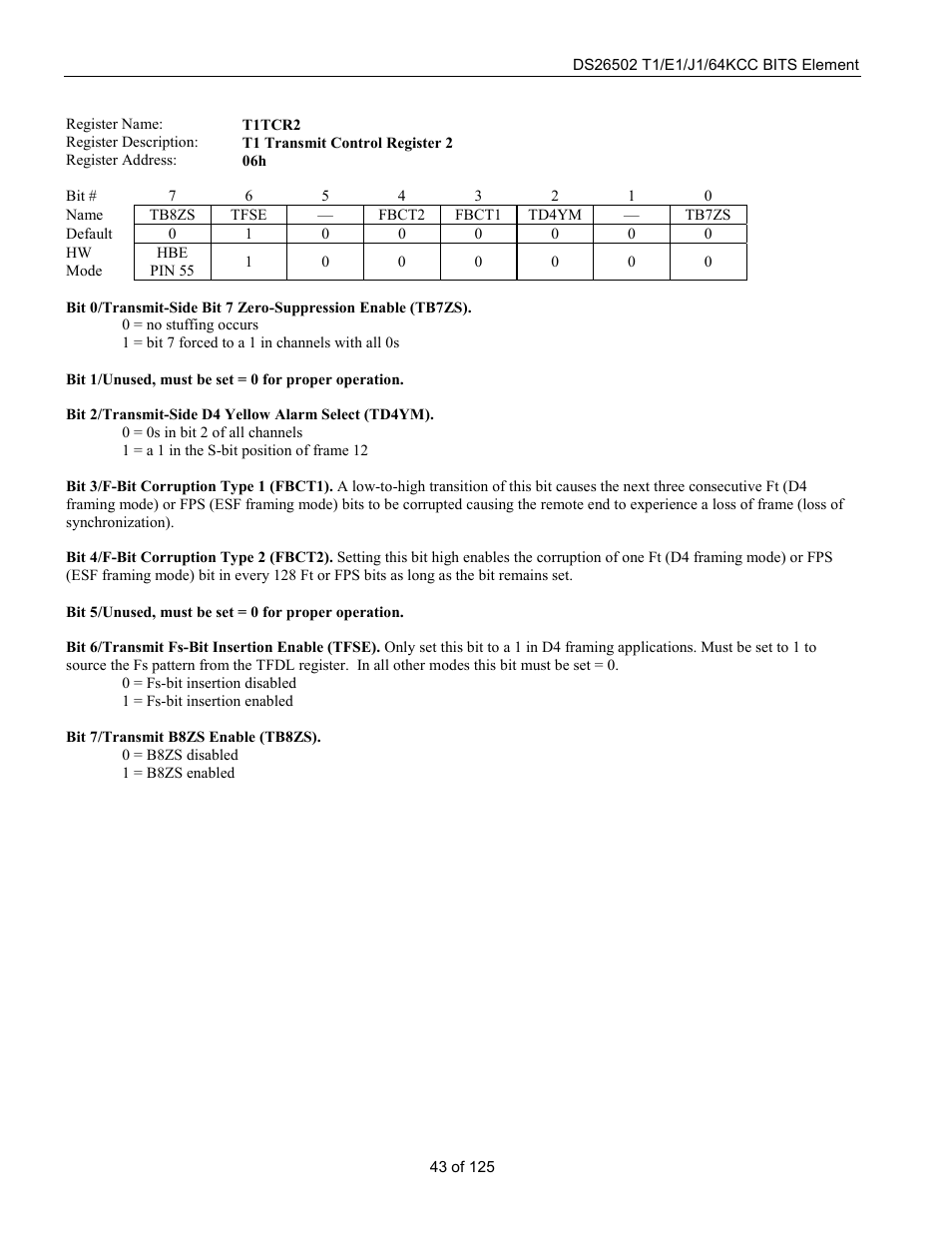 Rainbow Electronics DS26502 User Manual | Page 43 / 125