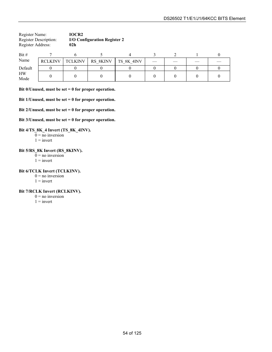 Rainbow Electronics DS26502 User Manual | Page 54 / 125