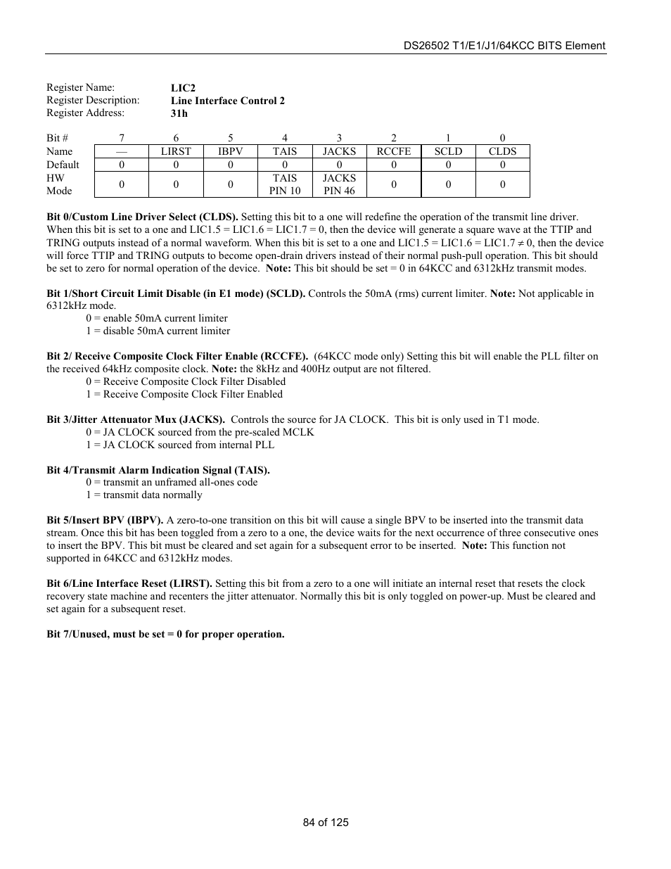Rainbow Electronics DS26502 User Manual | Page 84 / 125