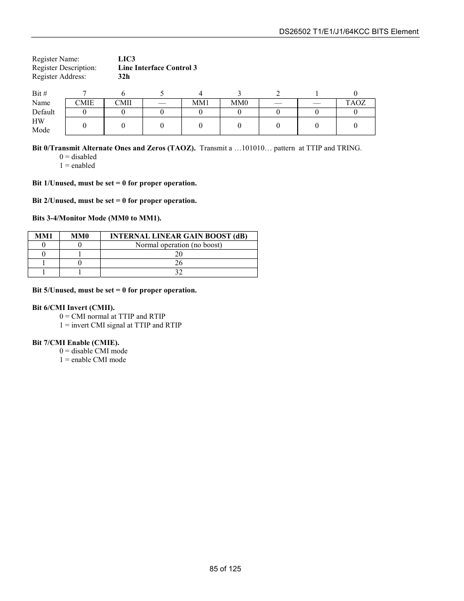 Rainbow Electronics DS26502 User Manual | Page 85 / 125