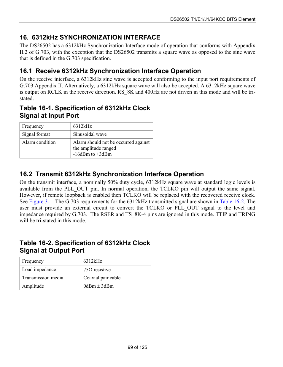 6312khz synchronization interface, Eceive, Ynchronization | Nterface, Peration, Ransmit | Rainbow Electronics DS26502 User Manual | Page 99 / 125