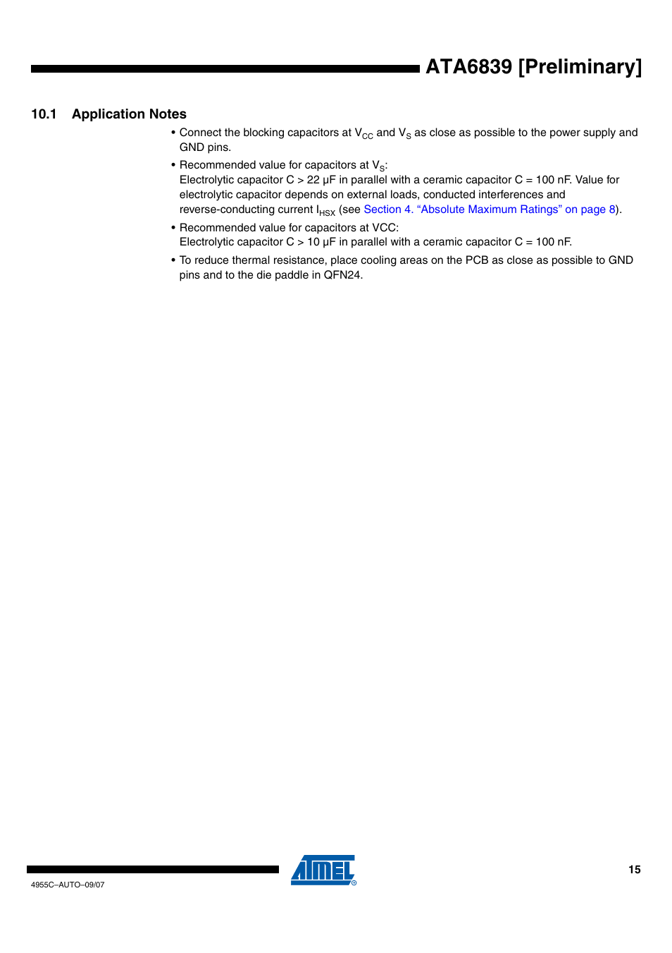 Ata6839 [preliminary | Rainbow Electronics ATA6839 User Manual | Page 15 / 17