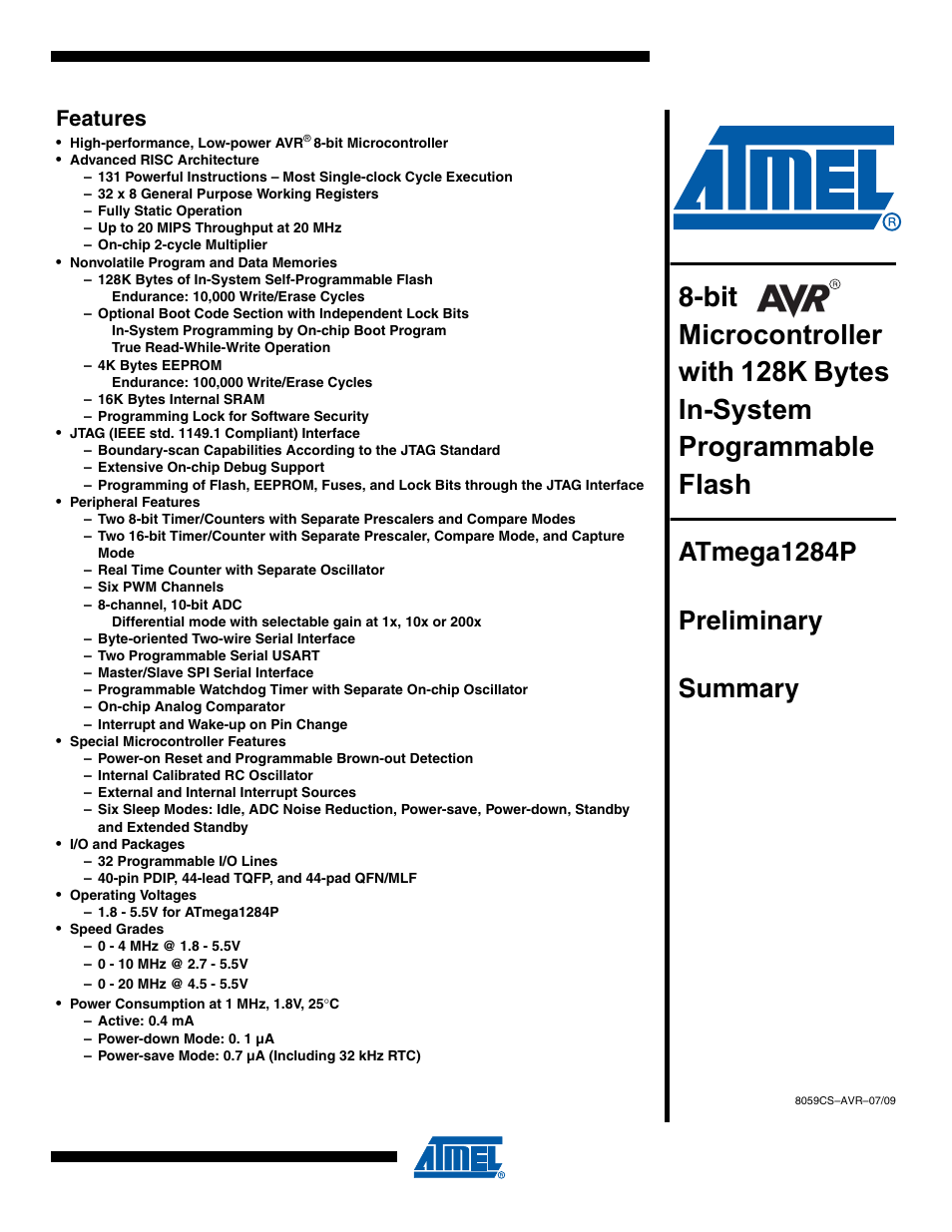 Rainbow Electronics ATmega1284P User Manual | 20 pages