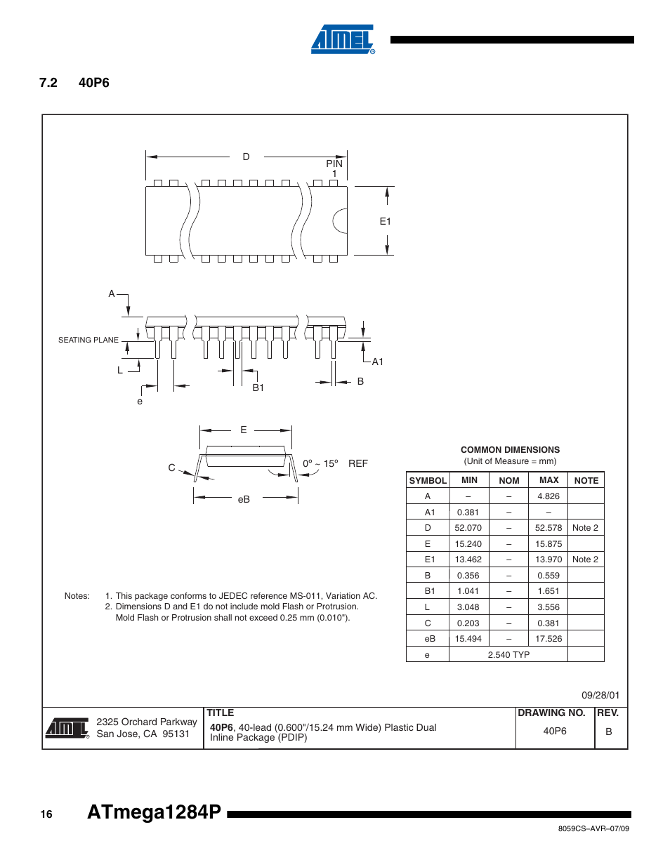 2 40p6, Atmega1284p | Rainbow Electronics ATmega1284P User Manual | Page 16 / 20