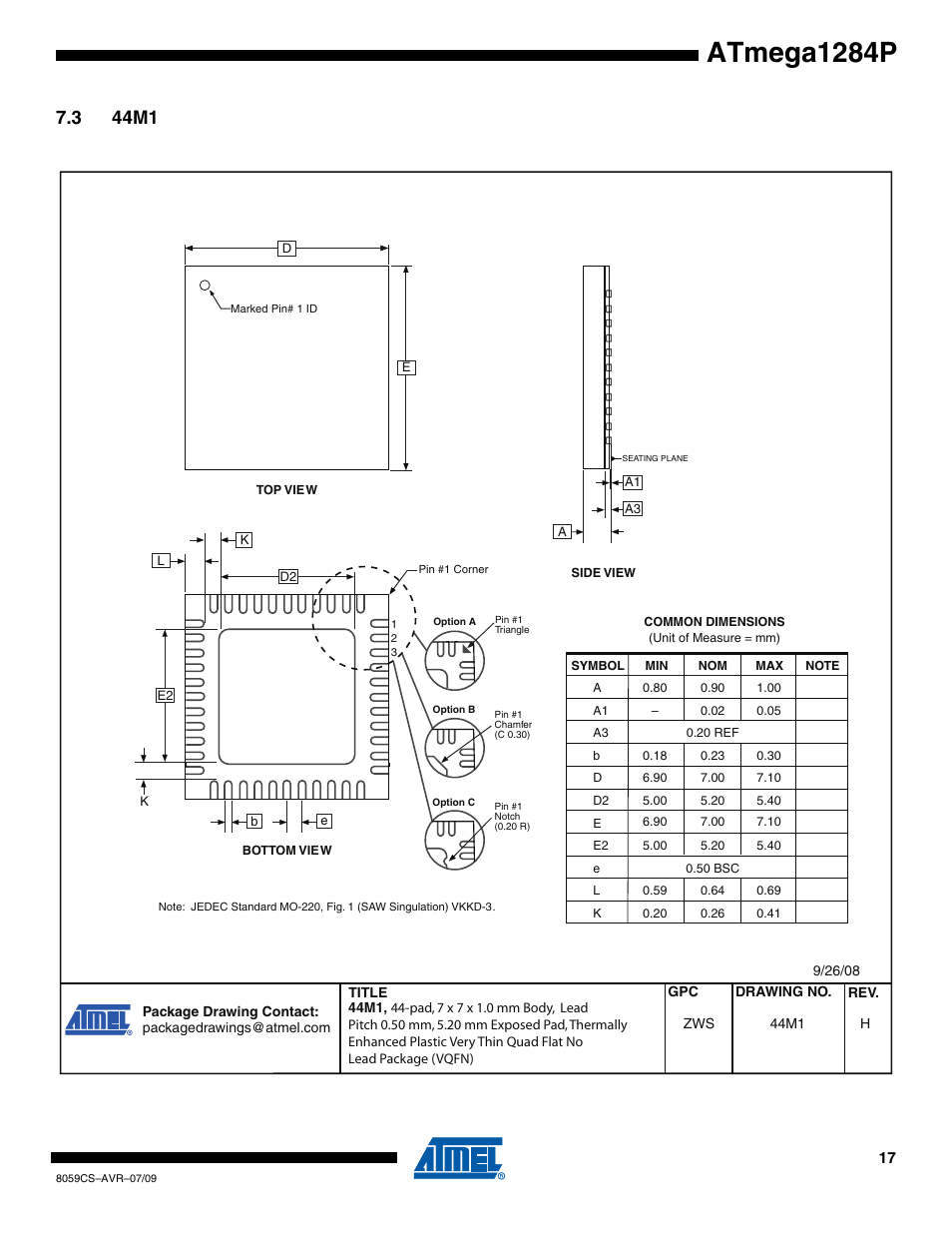 3 44m1, Atmega1284p | Rainbow Electronics ATmega1284P User Manual | Page 17 / 20