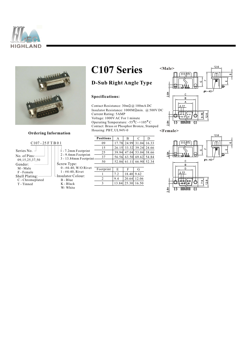 Rainbow Electronics C107 Series User Manual | 1 page