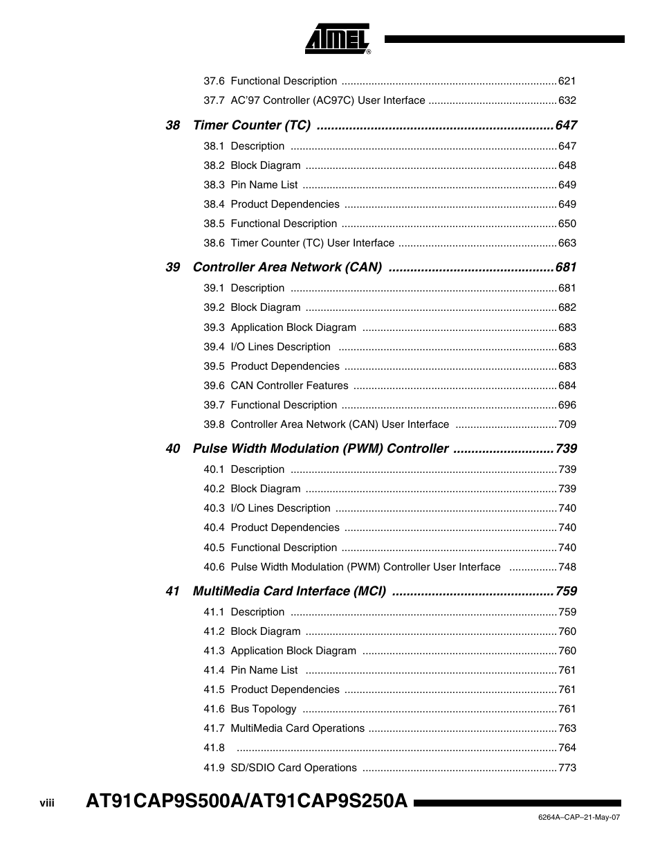 Rainbow Electronics AT91CAP9S250A User Manual | Page 1004 / 1008