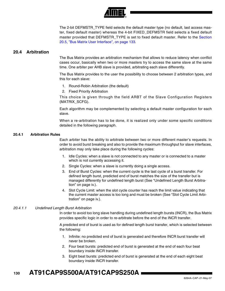 4 arbitration, 1 arbitration rules | Rainbow Electronics AT91CAP9S250A User Manual | Page 130 / 1008
